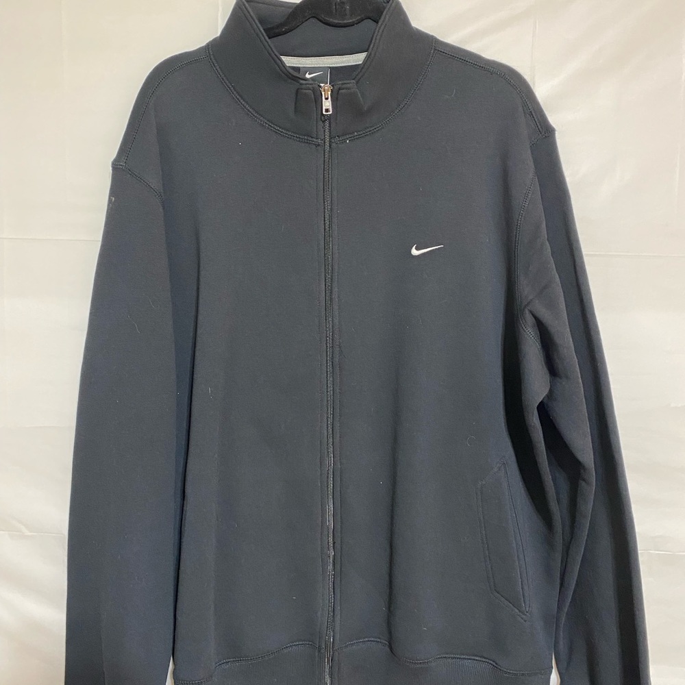 Nike Men’s Black Sweater Full-Zip Gold Top Fleece Lined (Size XXL).